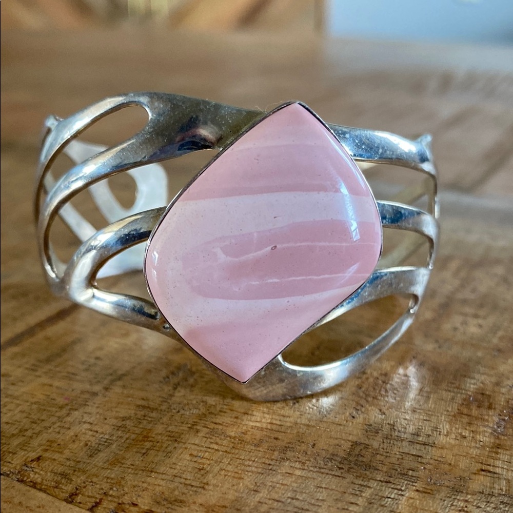 Jay King DTR Pink Opal and Sterling Silver Cuff
